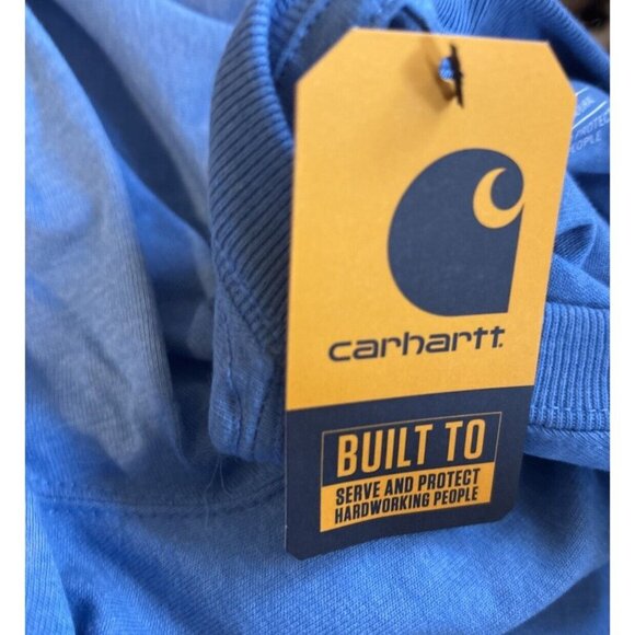Men's Carhartt Pocket Tee Shirt Large Tall Blue Loose Fit K87-M Active Work NWT - Picture 4 of 10